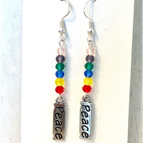 Jewelry - 109. Rainbow beaded earrings